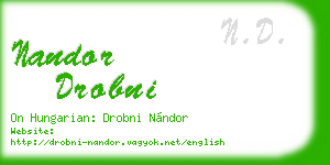 nandor drobni business card